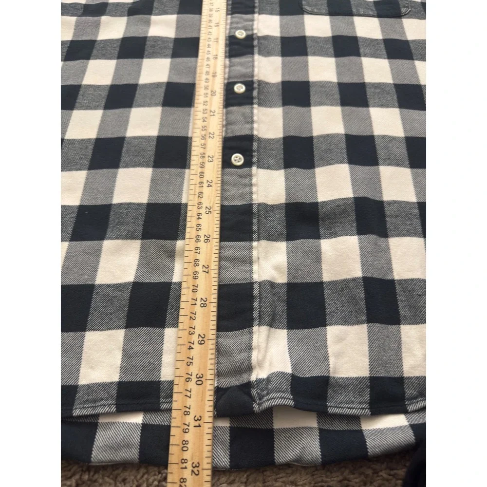Ralph Lauren Vintage Big Shirt Mens XL Black White Buffalo Plaid‎ Flannel OS